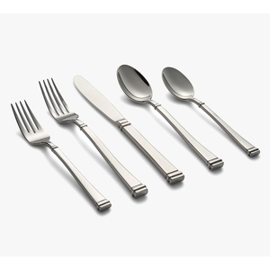 Moderno de lujo al por mayor fabricante de la India de acero inoxidable plateado Juego de cubiertos con mango rectangular audaz - Product Image 1