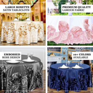 Sang Trọng 120 Inch Vòng Satin Hoa Khăn Trải Bàn Thêu Mô Hình Rắn Bảng Bìa Cho Nhà Hoặc Đám Cưới Đảng Trang Trí Nội Thất - Product Image 2