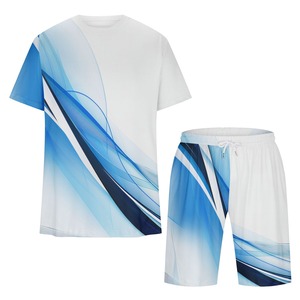 Camisa personalizada de verano de color sólido para hombre, pantalones cortos de manga corta con solapa, conjunto deportivo informal de dos piezas para hombre de verano - Product Image 3