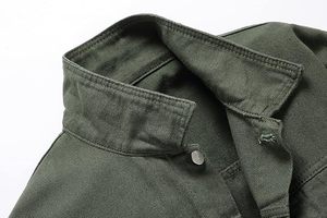 Chaquetas vaqueras con logotipo personalizado a precio de venta al por mayor en color verde, ropa de calle de algodón vaquero ajustable, nueva llegada, chaqueta vaquera para hombre - Product Image 3