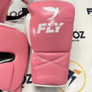 Kit de boxe personnalisé OEM en cuir véritable rose et blanc avec poignées, gants de sparring, casque de protection pour le kickboxing - Product Image 6