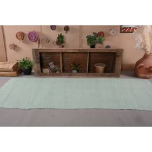 Tapis Turc Vintage Moderne Grand 3.5 X 9.4ft Vert Patchwork Design Laine Matériau Latex Support Rectangle pour Couloir Chambre Décor - Product Image 1