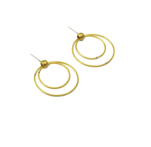 Gran oferta, pendiente de latón, diseñador de fiesta de boda, Círculo de agua dulce, pendiente de perla degradado de oro Chapado en latón grande, gran oferta - Product Image 4