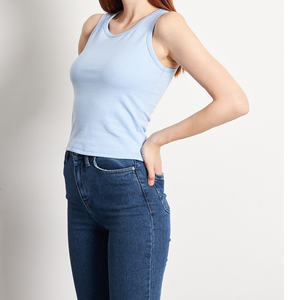 Débardeur d'été personnalisé OEM pour femme, grande taille, en coton tricoté uni, écologique et respirant, idéal pour le sport et la gym, marque privée - Product Image 4