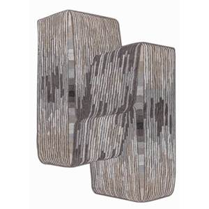 Tapis gris lucide noir en laine et viscose tufté à la main, 4m de large, Tra-15002, pour entrée de maison, motif abstrait rayé, technique artisanale 10mm - Product Image 1