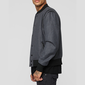 Custom Baseball Varsity <b>Jacket</b> Chenille Embroidery PU <b>Leather</b> Wool <b>Long</b> Length Cotton Filled Printed Letterman <b>Jacket</b> - Product Image 3