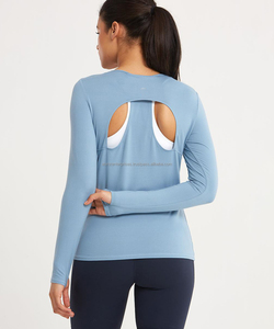 Top de Yoga de manga larga para mujer de alta calidad, transpirable y de secado rápido para entrenamiento y fitness - Product Image 2