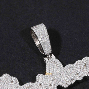 Custom Name <b>Necklace</b> in 925 Sterling <b>Silver</b> with Lab Grown Diamonds Iced Out Hip Hop Bling Jewelry for Men and Women - Product Image 4