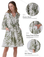 Robe d'été décontractée à col en V et imprimé floral pour femmes, robe bohème de plage à volants, mini-robe pour femmes, 2026