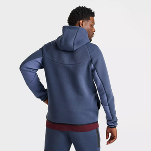 Sudadera con capucha y tejido de moda ligero Sudadera con capucha con bolsillo frontal grande con dobladillo elástico ajustable - Product Image 5