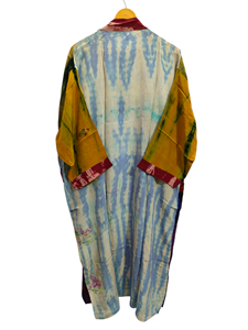 Indian Vintage Sari Silk Kimono Lounge Wear Bikini Cover Up <b>Gift</b> <b>For</b> <b>Her</b> Night Wear Woman's Clothing - Product Image 4