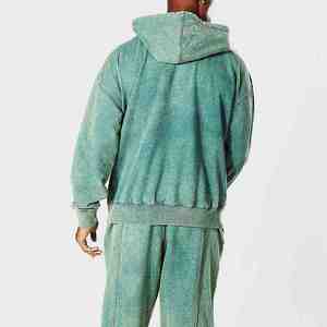 Vente en gros de sweats à capuche en polaire polyester pour hommes, avec poches, logo personnalisé, design uni, tissu écologique 300g - Product Image 2