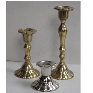 เชิงเทียนอลูมิเนียมทรงเรียวสไตล์วินเทจที่ใส่เทียนทองเหลืองและสีเงินของตกแต่งคริสต์มาสของตกแต่งบ้านงานฝีมือโลหะ - Product Image 6