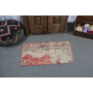 พรมวินเทจขนาด 1.6x3.2 ฟุต พรมตุรกีขนาดเล็ก พรมขนสัตว์สีแดงไล่เฉด - Product Image 3