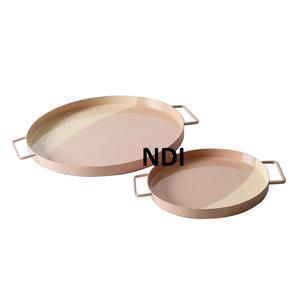 Plateau de table pour le dîner Plateau de fournitures alimentaires Design fait à la main Restauration Service de collations Gâteau Plateaux de service avec poignées - Product Image 1