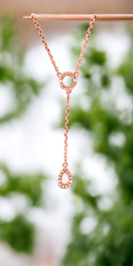 Estilo sofisticado Elegante 14K Oro Rosa 18 pulgadas Lariat Y Collar Elegante Moissanite Collares Colección al por mayor - Product Image 4