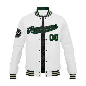 Custom Varsity <b>Jacket</b> Wool Body Leather Sleeves Stand Collar Front Logo Embroidery Windproof Breathable <b>Summer</b> <b>Jacket</b> MCACVJ32 - Product Image 2