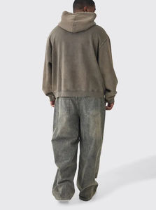 Sweat à capuche en molleton 100% coton haut de gamme pour homme, broderie personnalisée, logo 3D en relief, impression numérique, hiver, poids lourd, surdimensionné - Product Image 6