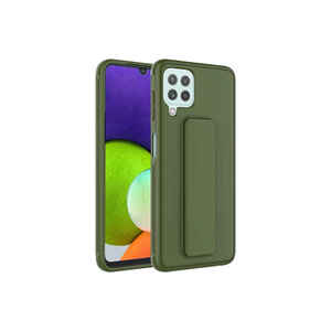 Coque antichoc en silicone vert foncé Netzy SAFA Qstand pour Samsung Galaxy M22, compatible avec les coques de téléphone portable PC A50 A53 - Product Image 1