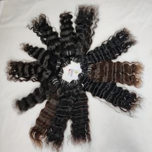 Pas cher 100% Couleur Naturelle Noir Crépus Soyeux Bundle vague Profonde Vague Remy Indien Extensions de Cheveux Humains pour les Femmes - Product Image 4