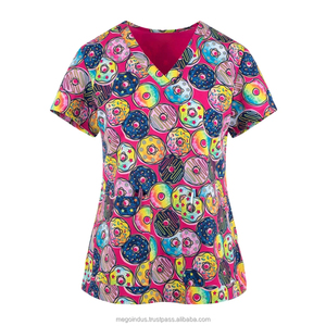 Nuevos conjuntos de uniformes elásticos ajustados para mujer, uniformes médicos de sala de operaciones de Color sólido, Material de lona, uniformes de enfermera - Product Image 2