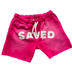 Pantalones cortos desgastados bordados personalizados para hombre 400 GSM algodón polar francés Trey ácido lavado bordado corto para hombre - Product Image 3