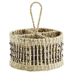 Panier de carex rond fait main avec compartiments pratiques Panier de pique-nique de stockage naturel le plus vendu du Vietnam - Product Image 1
