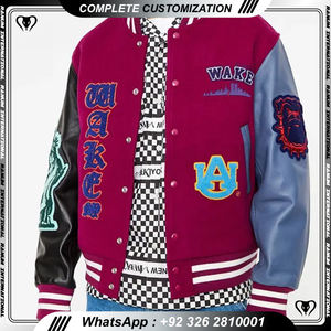 Chaqueta Bomber Varsity de Cuero para Hombre, con Cuello Alto, Personalizable con Logotipo, para Primavera/Invierno, Impermeable y Ecológica - Product Image 2