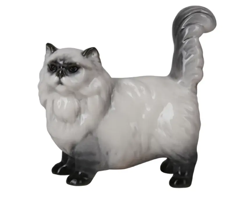 Scultura in porcellana imperiale gatto persiano Tafiniya