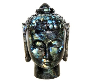Statue de Bouddha en pierre, décoration religieuse pour la maison, sculpture artisanale en labradorite, statue personnalisée, fabrication indienne, statues en pierre naturelle, Rudra - Product Image 5