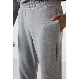 Conjunto Deportivo Casual para Hombre, Corte Cómodo, Estampado, Gris Melange, Algodón Grueso, Textura Suave, 85253 - Product Image 4