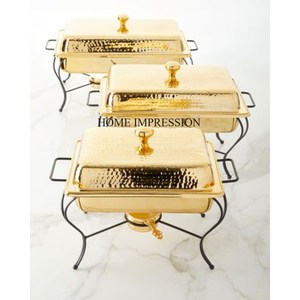 Diseñador de hojas chapadas en oro de alta calidad con tapa superior con acabado de esmalte de color blanco Plato de frotamiento para hotel y restaurante de la India - Product Image 6