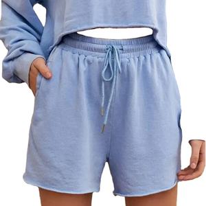 Pantalones cortos informales para mujer, pantalones cortos deportivos de cintura media de lana de algodón, superventas, pantalones cortos de gimnasio para correr para mujer, 2025 - Product Image 2