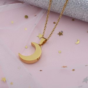 Collares de urna de Luna Dorada para cenizas, urna de recuerdo de cremación de acero inoxidable para cenizas humanas, conmemorativa para mujeres y hombres, tamaño personalizado - Product Image 3
