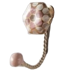 Perles Art Crochets pour manteaux et chapeaux en fonte fabriqués à la main avec crochets et rails en céramique dorée marocaine [CIH 218] - Product Image 1