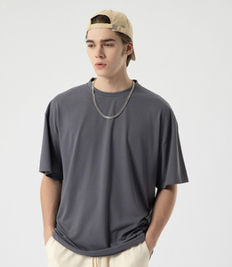 Premium Cotton Blank Heavyweight Blanc Noir Streetwear Oversize Blanc Blanc Noir T-shirt pour hommes - Product Image 6