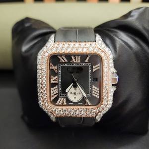 Reloj de Lujo con Movimiento ETA y Diamantes Moissanite, Colección Premium con Correa de Caucho, Diseño Analógico de Cuarzo - Product Image 5