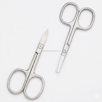 Ciseaux de manucure de précision en acier inoxydable à pointe ronde, ciseaux professionnels pour les cuticules, les sourcils, les poils du nez, soins personnels