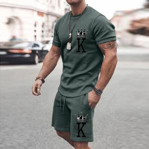 Ensembles de t-shirts stylés respirants en gros Ensemble de shorts au design tendance pour hommes Ensemble de chemises et shorts en coton imprimés en 3D - Product Image 6