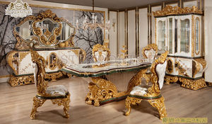 Mesa y Sillas de Comedor Estilo Victoriano en Dorado Pulido, Juego de Muebles de Comedor de Primera Calidad en Dorado, EE. UU. - Product Image 4