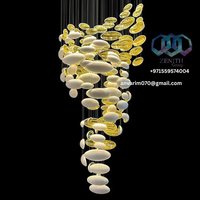 Lustre LED de luxe pour villa d'hôtel personnalisé de forme ovale en spirale USA EAU Arabie Saoudite Qatar Koweït Oman Bahreïn Suspension d'éclairage