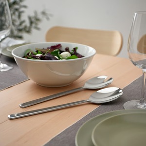 Servidor de ensalada de cubiertos de acero inoxidable plateado de diseño tradicional para cocinas caseras y cenas, cubiertos de ensalada de lujo para bodas - Product Image 6