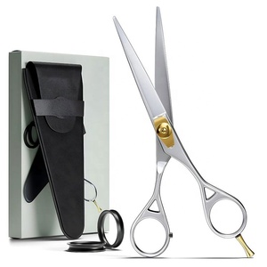 Tijeras Profesionales de Acero Inoxidable para Cortar el Cabello con Tornillo Ajustable, Reposamanos y Estuche de Cuero PU - Product Image 1
