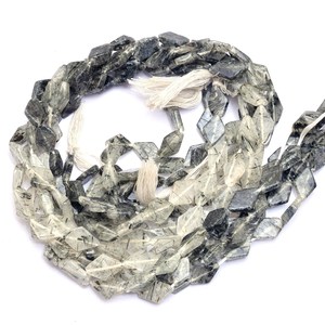 Cuarzo rutilado negro 7x11mm cometa de piedras preciosas cuenta Lisa rutilo negro Natural piedras preciosas semipreciosas cuentas de lujo para la fabricación de joyas - Product Image 1