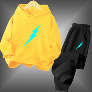 Primavera/otoño ropa deportiva informal niños niñas luminoso 2PC conjunto diario chándal para niños - Product Image 3