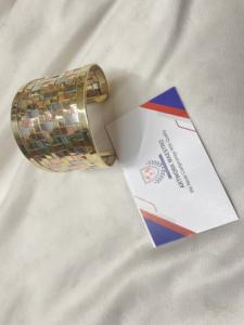 Brazalete de Latón Artwork Maestro con Cuentas Multicolores, Chapado en Oro Tradicional, Joyería Artesanal para Mujer, Accesorios para Halloween - Product Image 4