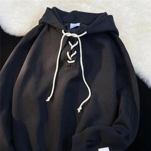 เสื้อสเวตเตอร์มีฮู้ดของผู้ชาย, เสื้อสเวตเชิ้ตแบบสวมหัวทรงหลวมแบบลำลองญี่ปุ่นสวมใส่ในฤดูใบไม้ผลิฤดูใบไม้ร่วง - Product Image 1