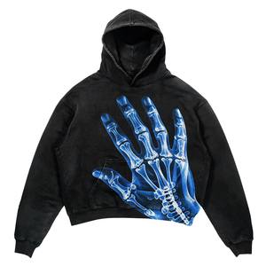 เสื้อฮู้ดผ้าฟลีซสำหรับผู้ชายโอเวอร์ไซส์ผ้าคอตตอน100% เปิดไหล่สำหรับฤดูหนาว - Product Image 3