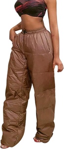 กางเกงสเวตแพนท์ทรงตรงเอวสองชั้นสไตล์สตรีทแวร์สำหรับผู้ชาย ผ้าเฟรนช์เทอร์รี่ ตกแต่งด้วยการปะติดปะต่อ พิมพ์ลายตามสั่ง ปักโลโก้ - Product Image 4