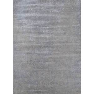 Tapis Uvenuti en laine et soie de bambou noué à la main, couleur unie gris et noir, pour la maison -LRB-1672 - Product Image 1